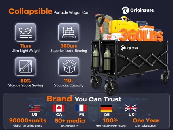 Collapsible portable grocery wagon cart foldable