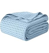 Elegant Comfort Premium 100% Cotton Waffle Blanket - Lightweight Breathable Waffle Weave Bed Blan...