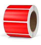 Meitaat Red Rectangle Stickers 2 x 1 Inch Color Coding Labels Vinyl Roll Self-Adhesive Waterproof...