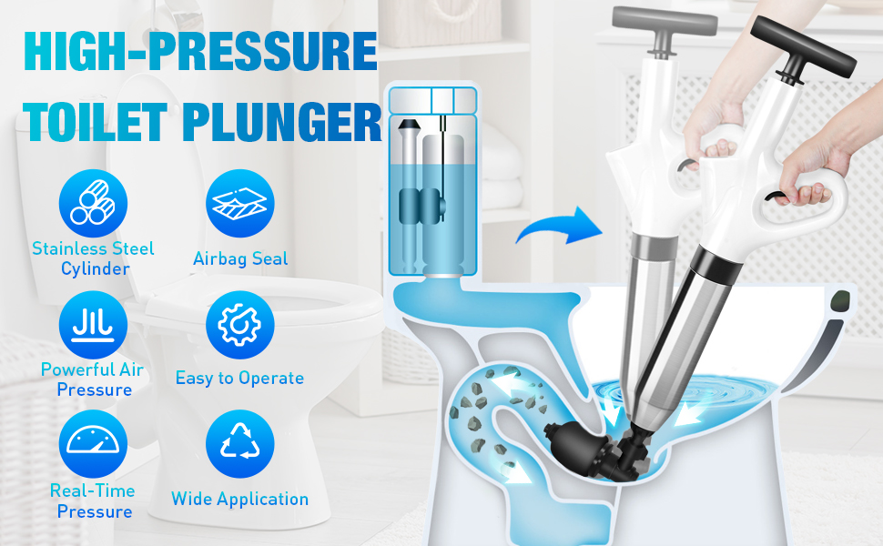 Our stainless steel heavy duty toilet plunger is built for durability and top performance