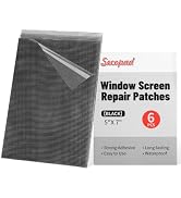 Secopad 5" x 7" Black/Grey Screen Repair Kit, 6 PCS Window Screen Patch Repair Tape for Mesh Wind...