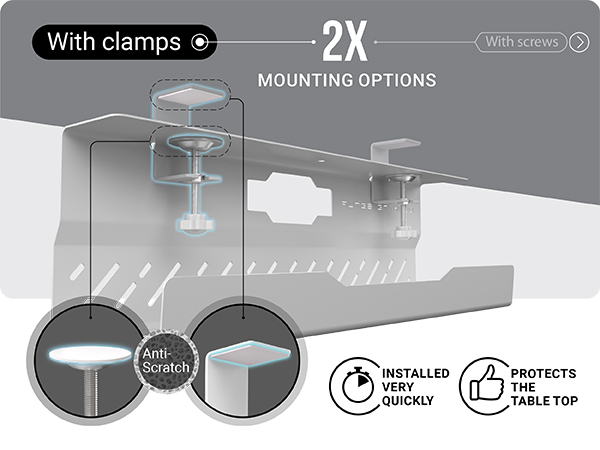 cable management under desk cable tray white