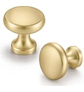 FAPUAL Brushed Gold Cabinet Knobs, 10 Pack Solid 1.2 Inch Drawer Pulls | Zinc Alloy,Screws Includ...