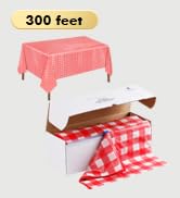 54 Inch X 300 Feet Plastic Table Cloths with Cutter Box, Disposable Table Cloths for Parties, Tab...