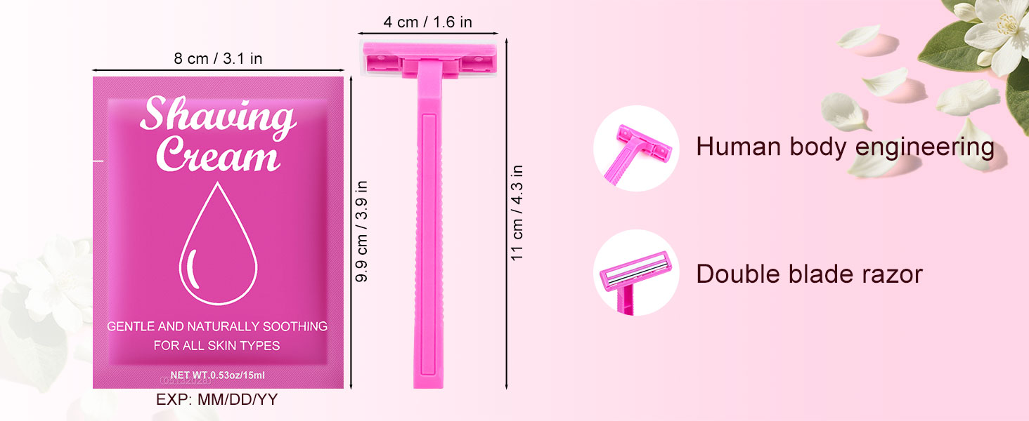 Disposable travel shaving set