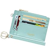 Wikavanli Women Slim Rfid Blocking Credit Card Case Holder Wristlet Zip ID Case Wallet Small Comp...