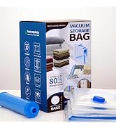 Vacuum Sealing Bags for Clothing Travel,Space Saver Vacuum Storage Bags with Air Pump,Compression...