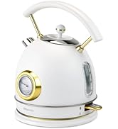 Rasonic Classic Retro Electric Kettle, 1.8L Stainless Steel, 1500W Fast Quiet Boiling, Temperatur...