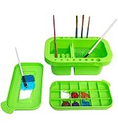 MyLifeUNIT Paint Brush Cleaner, Paint Brush Holder and Organizers with Palette for Acrylic, Water...