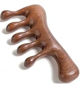 Moreinday Loc Comb, Loc Comb for Sisterlocks, Wooden Scalp Massager for Scalp Gua Sha - Sandalwood