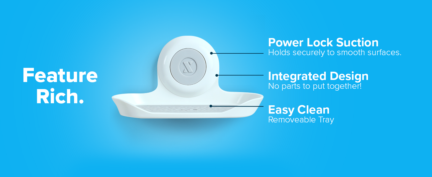 A drawing of our soap saver listing design assets, like power lock suction