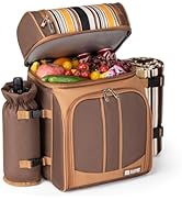ALLCAMP Picnic Basket Backpack Cooler for 2 Person with 2 Insulated Cooler Compartment,Detachable...