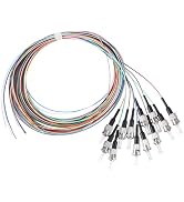 Eardion ST/UPC Fiber Optic Pigtail, 1.5 Meter 12 Strand ST-UPC SingleMode 9/125 Fiber Pigtail, Co...