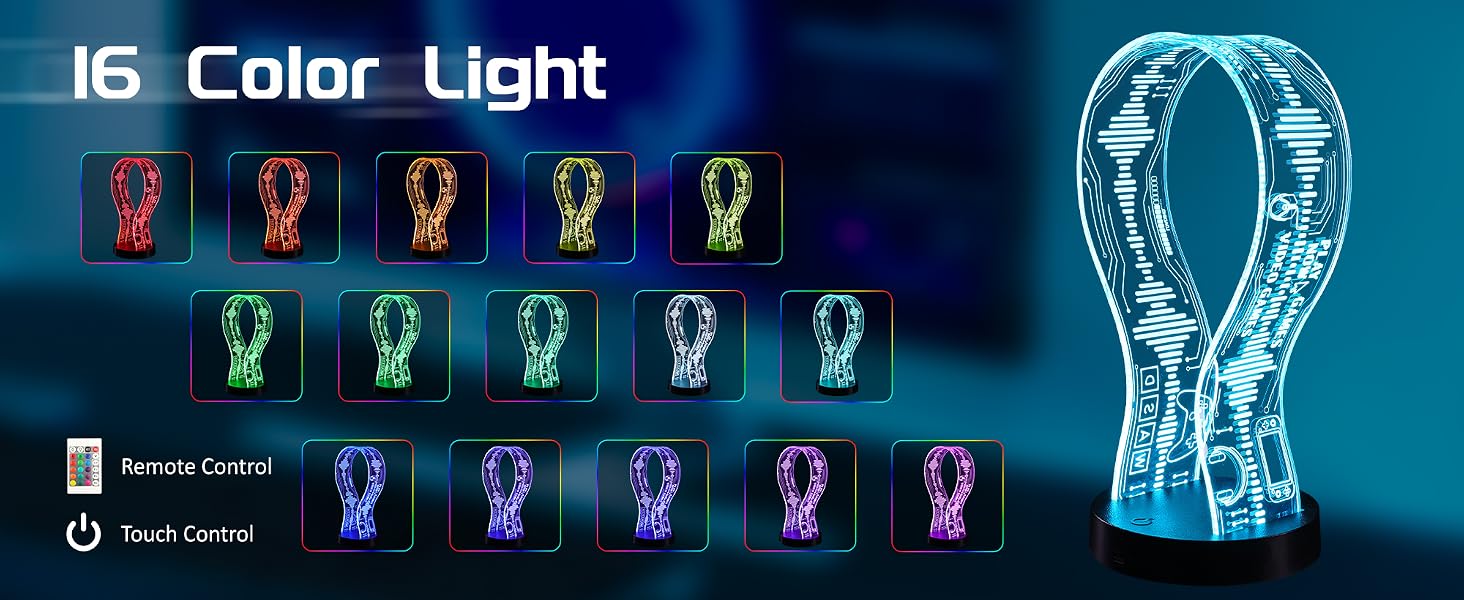 CoolGift Mart Light Up 16 Colors Headphone Stand