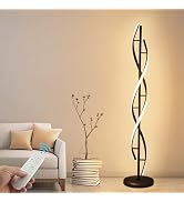 BESKETIE Modern Spiral Floor Lamps for Living Room, 40W LED Floor Lamp with Remote Control, 60 In...
