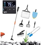 SEAOURA 7-in-1 Fish Tank Cleaning Tool, Fishtank Thermometer Calibrated