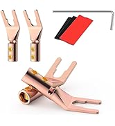 4PCS Spade Connector,45 Degree Pure Copper Audio Fork Y Spade Plug DIY with Heat Shrink Tubing an...