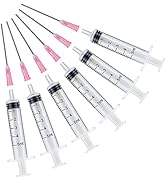 6PCS 5ML/CC Ink Filling Plastic Syringe Set with Bluent Stainless Needle Tip for Fountain Pen, Pr...