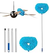Ceiling Fan Cleaner Duster Reusable Microfiber Ceiling Fan Blade Cleaner Removable Duster with Ex...