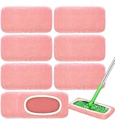 Nicemiya 8 Pack Reusable Mop Pads Compatible with Swiffer Sweeper, Coral Fleece Washable Swiffer ...