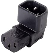 chenyang IEC 320 C14 Male to C13 Female 90 Degree UP Angled Power Extension Connector Adapter 10A...