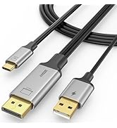 DIOOEER DisplayPort to USB C Cable 6FT, 4K@60Hz DP to USBC Adapter with Touch Support, Unidirecti...