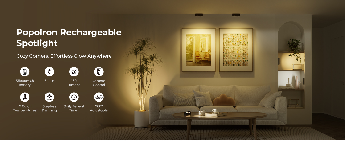 rechargeable spotlight indoor