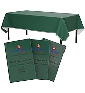 Green Vinyl Tablecloths - 54 In. X 108 In. - Pack Of 3 Rectangle Tablecloth - Green Flannel Backe...