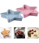 Velicber 2 Pcs Star Shaped Cake Pans, 10 Inch Silicone Cake Molds, Silicone Baking Mold, Flexible...
