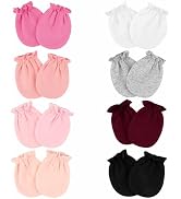 8 Pairs Baby Mittens No Scratch, Skin-friendly Cotton Newborn Infant Gloves, Baby Girl Boy Must H...
