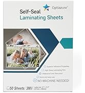 Optiazure Self-Seal Laminating Sheets 9.1"x11.8" Inches, 3mil 50Pack, Letter Size, Single Sided