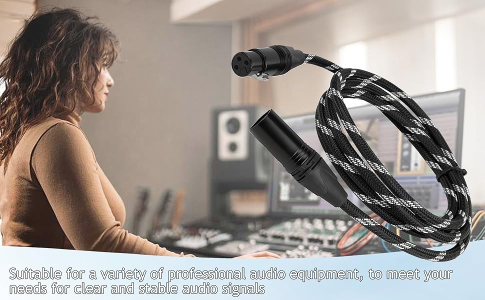 3-pin XLR female to XLR male microphone cable is suitable for various audio equipment