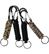 EOTW Paracord Keychain with Carabiner Military Braided Survival Lanyard Key Ring Hook for Outdoor...