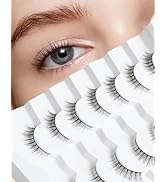 Natural Lashes Short Natural Eyelashes 3/4 Half Lashes Natural Look Short False Eyelashes Wispy L...