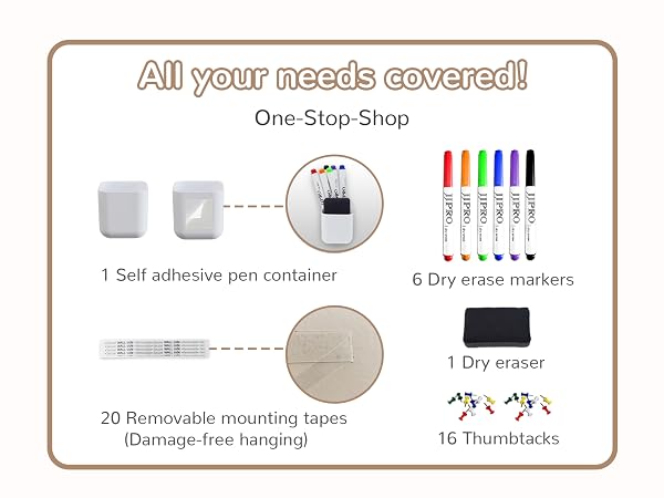All the necessary accessories are included, start to use the calendar immediately upon receiving.