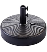 Helios&Hestia 60 lb Heavy Duty Round Umbrella Base, Plastic Water and Sand Fillable Outdoor Stand...