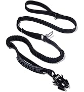 Tactical Dog Leash Bungee Frog Clip Dog Leash Heavy Duty with Car Seat Belt Padded Handle and Ref...