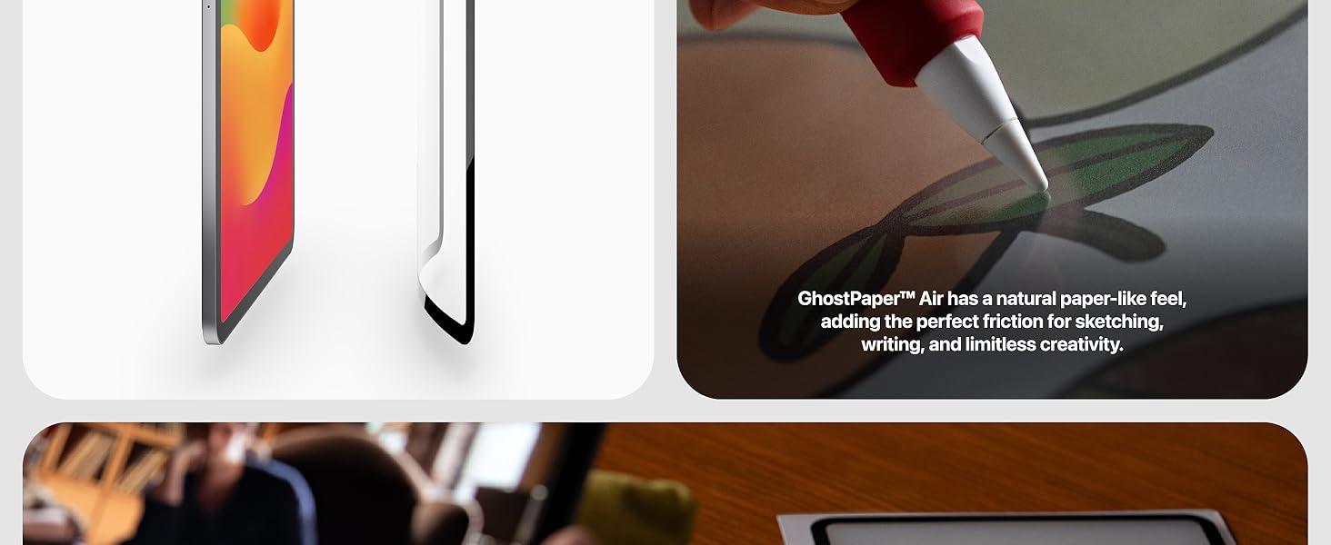 Natural paper-like feel adding perfect friction for sketching writing and limitless creativity