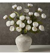 InnoGear 6 Pcs Peonies Artificial Flowers 27.36" Silk Peony Faux Flower for Vase Fake Flowers Pla...