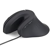 HXMJ- Ergonomic Vertical Mouse Wired,USB Corded Optical Mice,Silent Click,Right Handed-Black