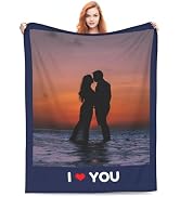 OHAJPAK Custom Blanket Customized Blankets with Photos Flannel Throw Blanket for Couch Bed Custom...