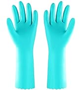 Household Dishwashing Cleaning Gloves with Latex Free, Cotton Lining,Kitchen Gloves 2 Pairs (blue...
