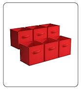 Sorbus Foldable Storage Cubes - 6 Fabric Baskets for Organizing Pantry, Closet, Shelf, Nursery, P...