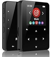 64GB Bluetooth 5.3 MP3 Player with 1.77'' Display, Zinc Alloy Music Player with FM Radio, Voice R...