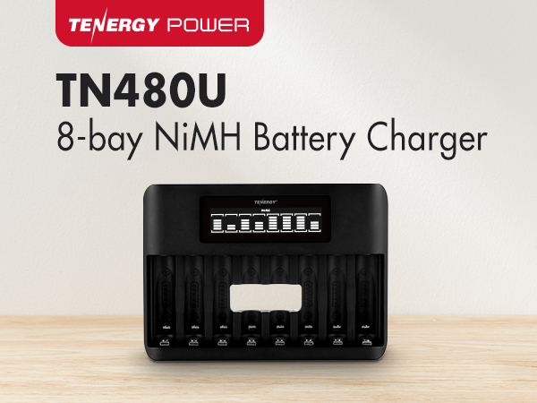 TN480U 8 slot battery charger for AA and AAA NiMH rechargeable batteries