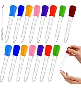 16 PCS Liquid Droppers Silicone, 5ml Clear Medicine Eye Dropper for Kids, Silicone and Plastic Pi...