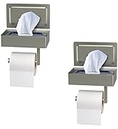 Brushed Nickel Toilet Paper Holder Wall Mounted with Shelf & Wipes Storage – Stainless Steel SUS3...