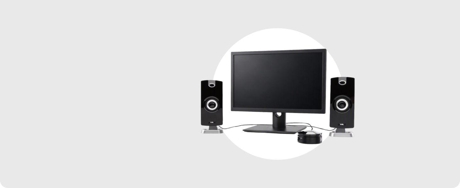 Set up the speakers of the CA-3090 2.1 Speakers System in your desktop