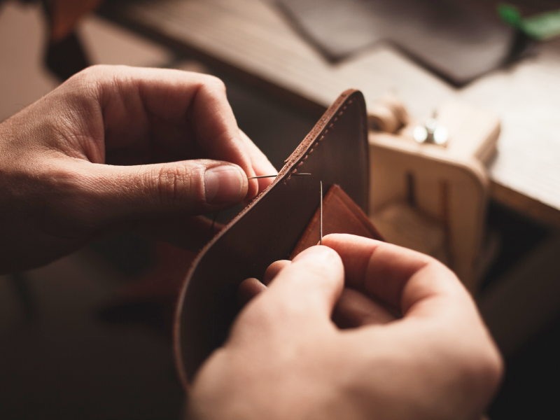 Finely hand stitched