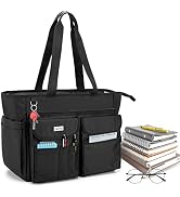 LoDrid Teacher Tote Bag with Bottom Pad, with Separated Storage Laptop Layer (up to 15.6 Inch), T...